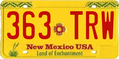 NM license plate 363TRW