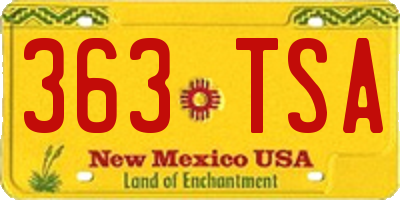 NM license plate 363TSA