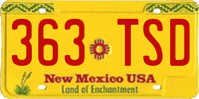 NM license plate 363TSD