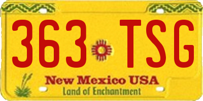 NM license plate 363TSG