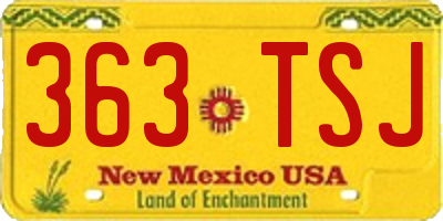 NM license plate 363TSJ