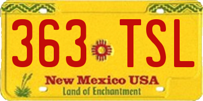 NM license plate 363TSL