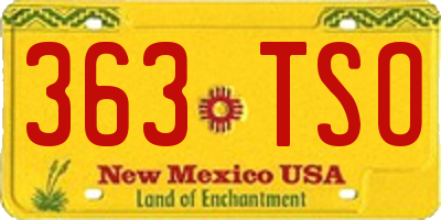 NM license plate 363TSO