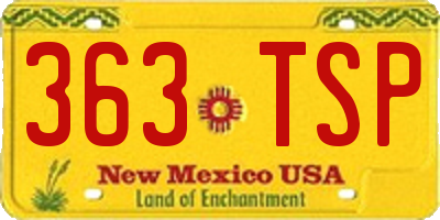 NM license plate 363TSP