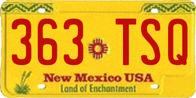 NM license plate 363TSQ