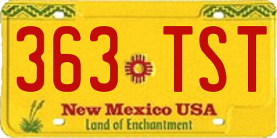 NM license plate 363TST