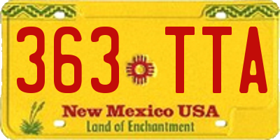 NM license plate 363TTA