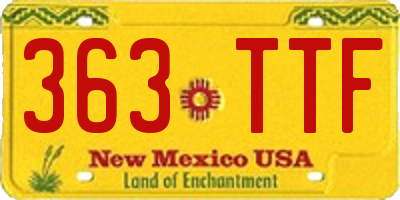 NM license plate 363TTF