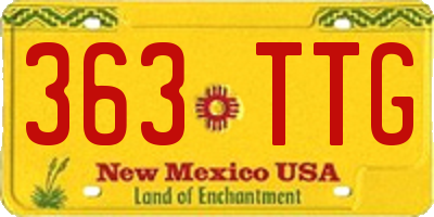 NM license plate 363TTG