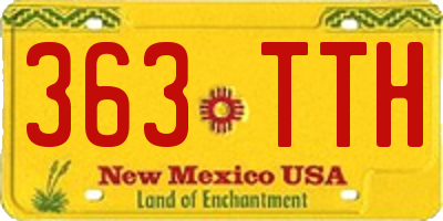 NM license plate 363TTH