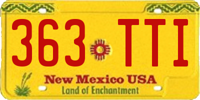 NM license plate 363TTI