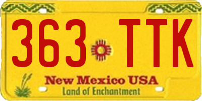 NM license plate 363TTK