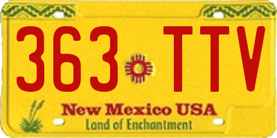 NM license plate 363TTV