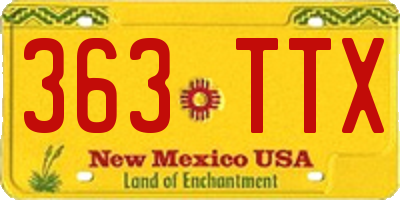 NM license plate 363TTX