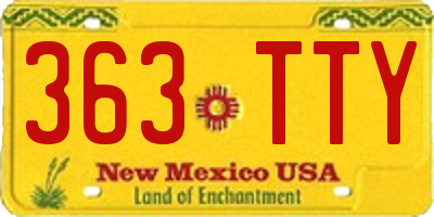 NM license plate 363TTY