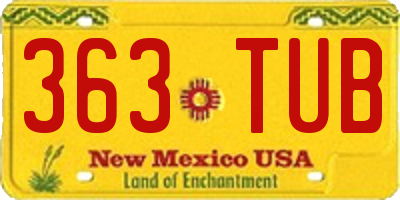 NM license plate 363TUB
