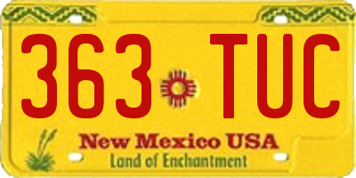 NM license plate 363TUC