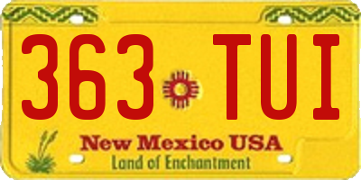 NM license plate 363TUI