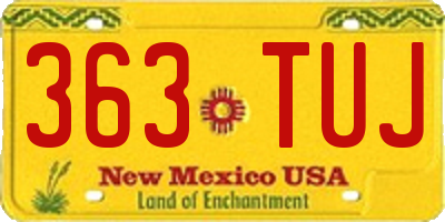 NM license plate 363TUJ