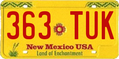 NM license plate 363TUK