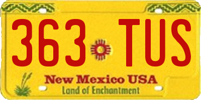 NM license plate 363TUS