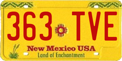 NM license plate 363TVE