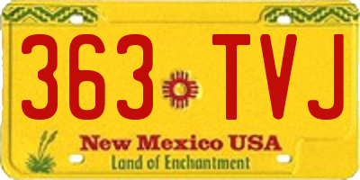 NM license plate 363TVJ