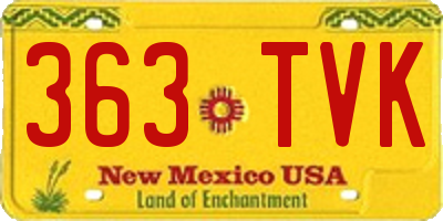 NM license plate 363TVK