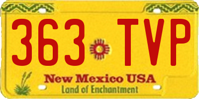 NM license plate 363TVP