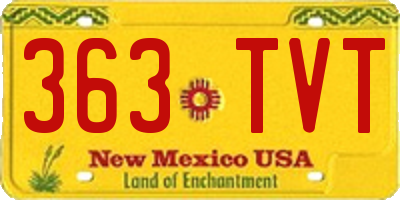 NM license plate 363TVT