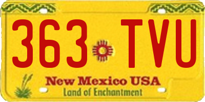 NM license plate 363TVU