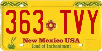 NM license plate 363TVY