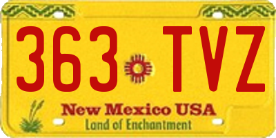 NM license plate 363TVZ