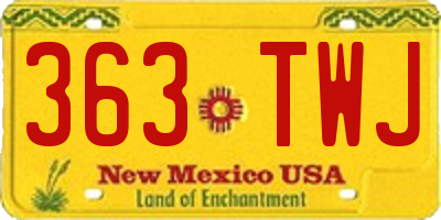 NM license plate 363TWJ