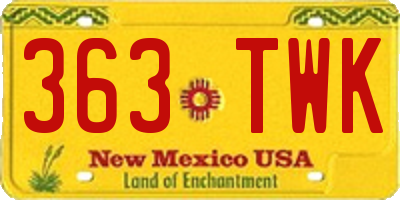 NM license plate 363TWK