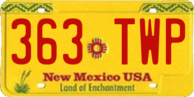 NM license plate 363TWP