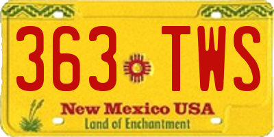 NM license plate 363TWS
