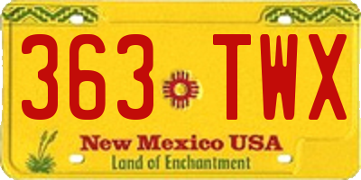 NM license plate 363TWX