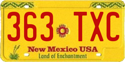 NM license plate 363TXC