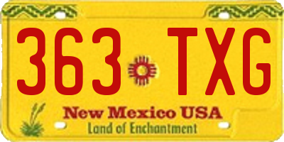 NM license plate 363TXG