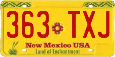 NM license plate 363TXJ