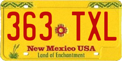 NM license plate 363TXL