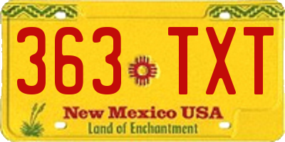 NM license plate 363TXT