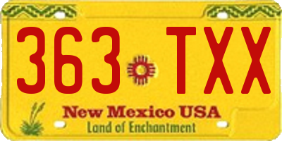 NM license plate 363TXX
