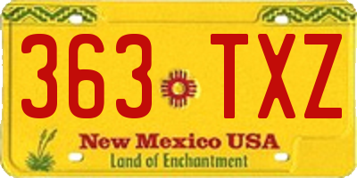 NM license plate 363TXZ