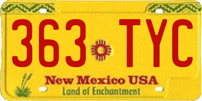 NM license plate 363TYC