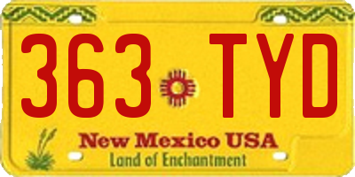 NM license plate 363TYD