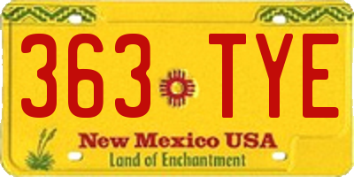 NM license plate 363TYE