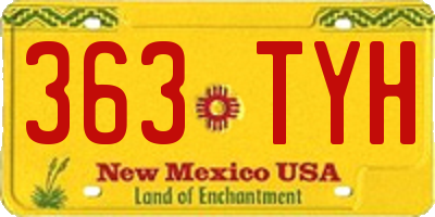 NM license plate 363TYH