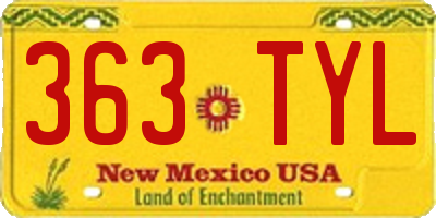 NM license plate 363TYL